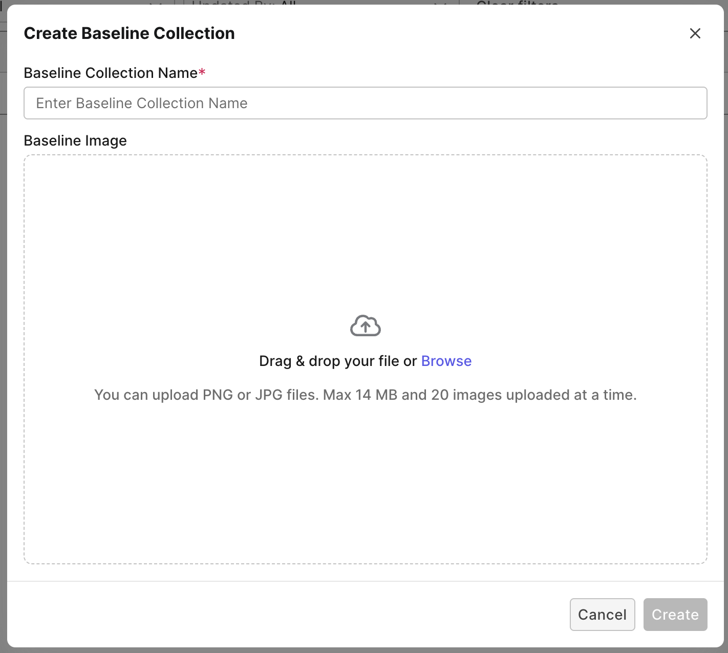 Create Visual Baseline Collection